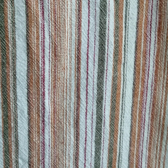 Urban Outfitters Carson Linen Blend Button Up Striped Midi Skirt Medium - Picture 9 of 16